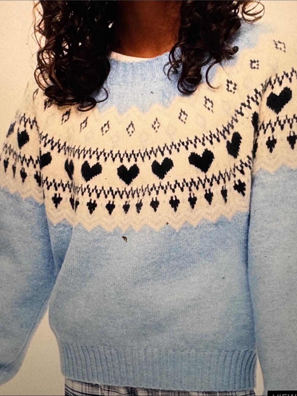 H & M fair isle crew neck sweater jacquard knit dale aspen ski